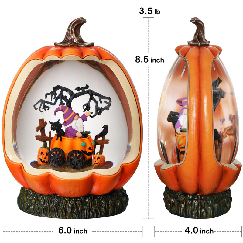 Happy halloween snow sale globe and candy corn throw